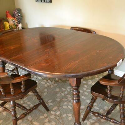 LOT 2.  DINING TABLE WITH 4 CHAIRS