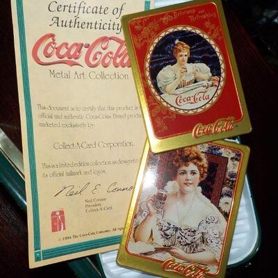 "Coca-Cola Metal Art Collector Cards".