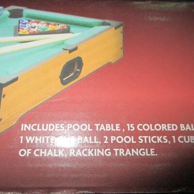 RAFFLE TICKET CAGE & TABLE TOP POOL TABLE (NIB)