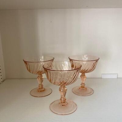 Assortment of Pink Vintage Glassware 