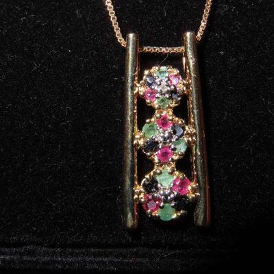 Tri-color 925 necklace 