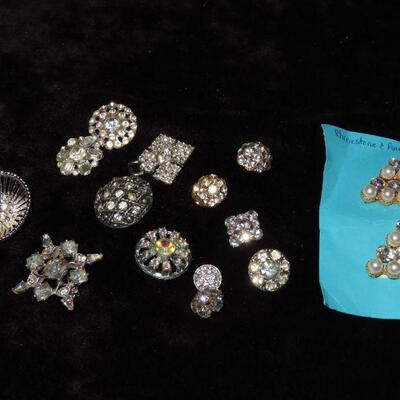 Vintage Rhinestone Buttons 