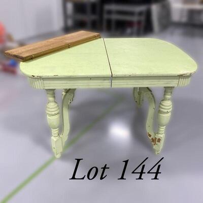 .144. 1940s Painted Oak Kitchen Table