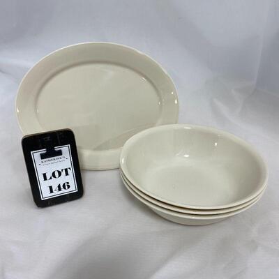 .146. Corelle Sandstone Beige Serving Dishes DISCONTINUED