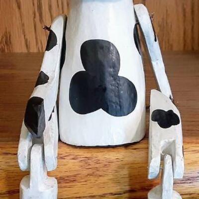 Wooden Shelf Sitter Cow