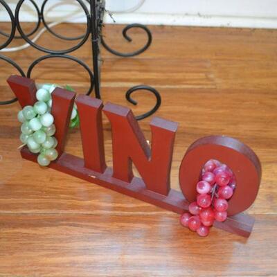 LOT 24.  . WINE RACK AND WINE RELATED DECOR