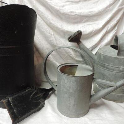 VINTAGE COAL BUCKET & WATERING CANS