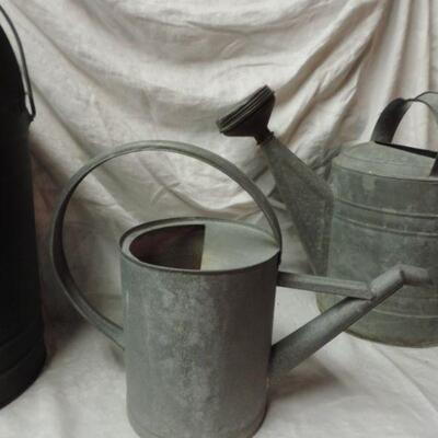 VINTAGE COAL BUCKET & WATERING CANS