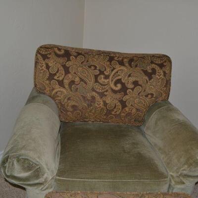 LOT 94 LARGE CHAIR WITH MATCHING OTTOMAN