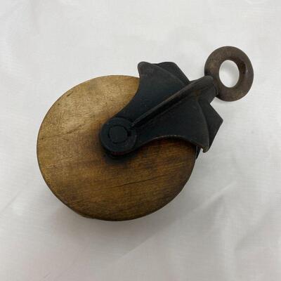 .176. Antique Wood Pulley