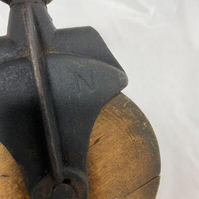 .176. Antique Wood Pulley