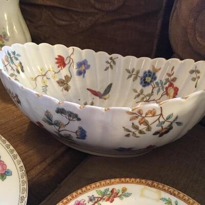 Antique English Porcelain Lot w/ Center Bowl 6 Pieces 