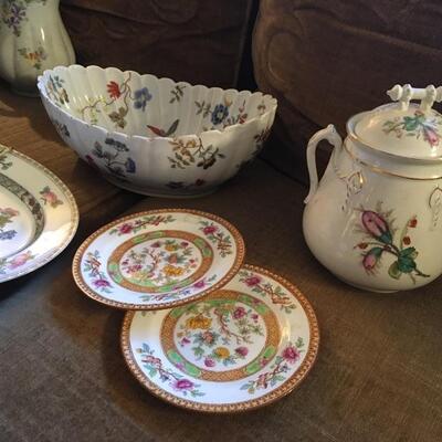 Antique English Porcelain Lot w/ Center Bowl 6 Pieces 