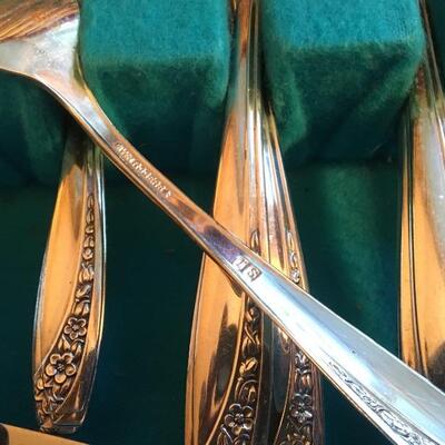 Two Vintage Silverware Sets with Wood Case 100+ Pieces