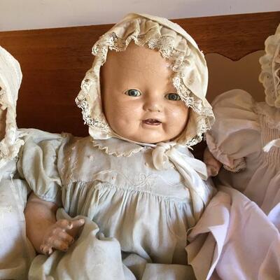 Four Large Composition Baby Dolls 18â€-20â€