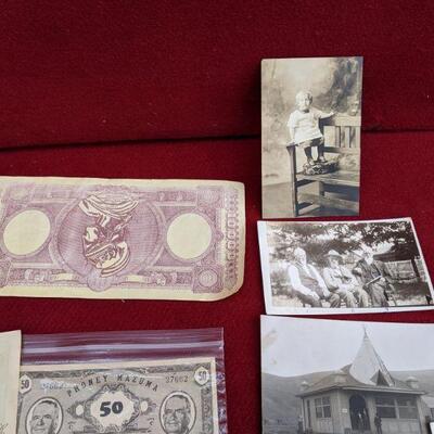 Vintage military collectibles and post cards, photos