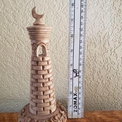Lot 9: Vintage Master Tavlon Carved Wood Light Tower
