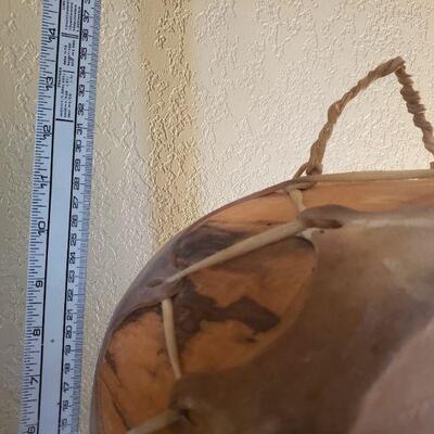 Lot 22: Native American Drum Taos, New Mexico Signed & Dated 
