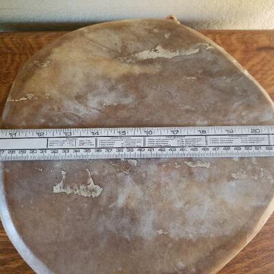 Lot 22: Native American Drum Taos, New Mexico Signed & Dated 
