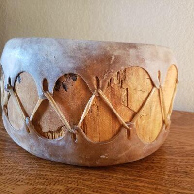 Lot 22: Native American Drum Taos, New Mexico Signed & Dated 