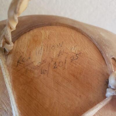 Lot 22: Native American Drum Taos, New Mexico Signed & Dated 