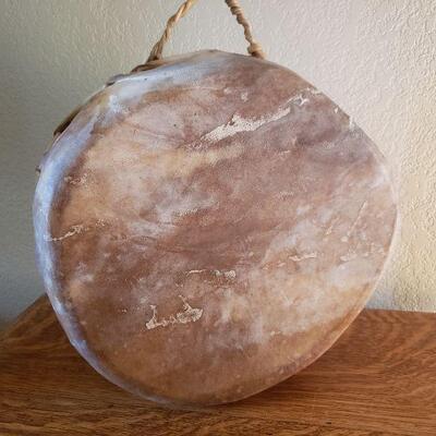 Lot 22: Native American Drum Taos, New Mexico Signed & Dated 