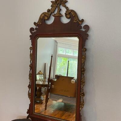 Hand Carved Antique Mahogany Mirror * See  details 