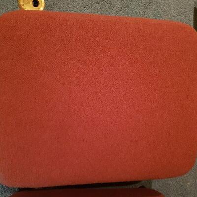Lot 30: Large Vintage Red Chair and Ottoman 