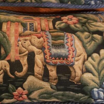 Lot 34: Blue Rope Trim Decorative Pillows (2)