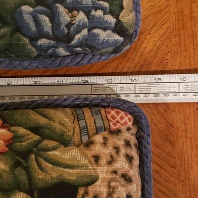 Lot 34: Blue Rope Trim Decorative Pillows (2)