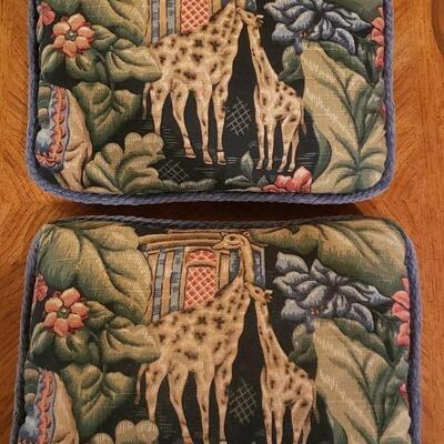 Lot 34: Blue Rope Trim Decorative Pillows (2)