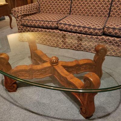 Lot 36: Beveled Glass Top Coffee Table