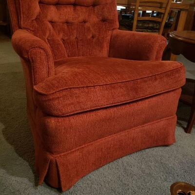 Lot 37: Mid Century Rusty Red Chair