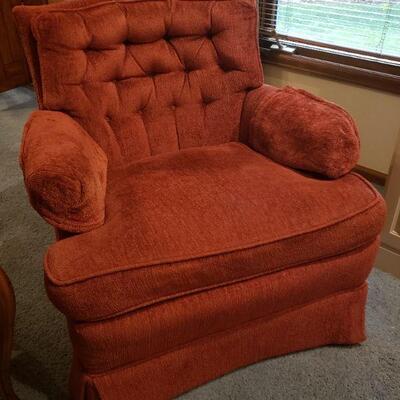 Lot 39: Mid Century Modern Rusty Red Chair