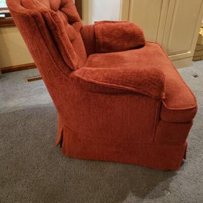 Lot 39: Mid Century Modern Rusty Red Chair