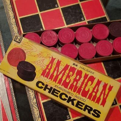 Lot 41: Vintage Checkers and Backgammon Games Boards and Pieces