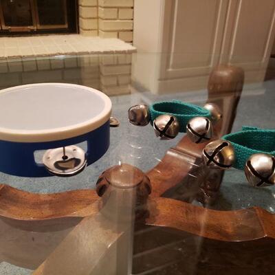 Lot 47: Vintage Child's Tambourine & Wrist Bells