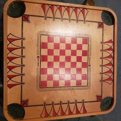 Lot 50: Vintage Carrom Game Board, Instruction Book & Pieces