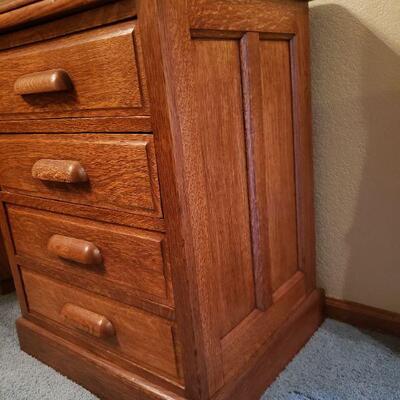 Lot 55: Antique Tiger Oak Library Cabinet