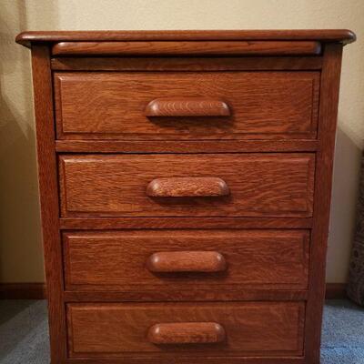 Lot 55: Antique Tiger Oak Library Cabinet