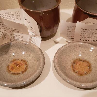 Lot 60: Mashiko Yaki - Zakuro Tea Cups 
