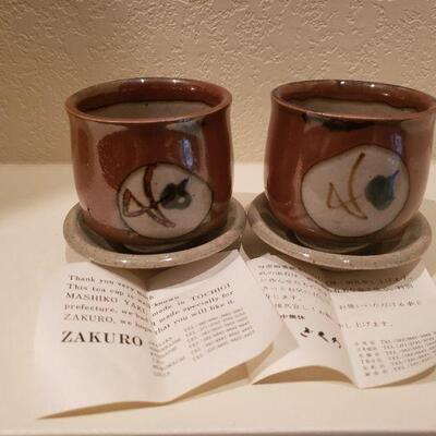 Lot 60: Mashiko Yaki - Zakuro Tea Cups 