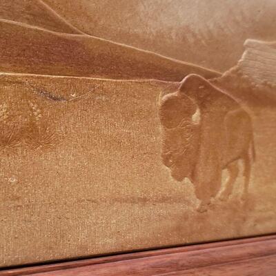 Lot 66: Signed Sandstone Bison Art