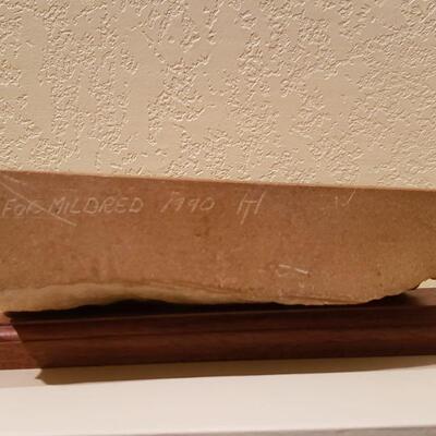 Lot 66: Signed Sandstone Bison Art