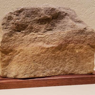 Lot 66: Signed Sandstone Bison Art