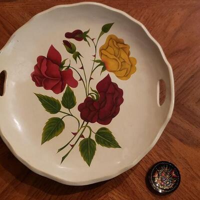 Lot 68: (2) Wood Trays - 1 large & 1 tiny