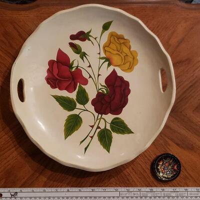 Lot 68: (2) Wood Trays - 1 large & 1 tiny