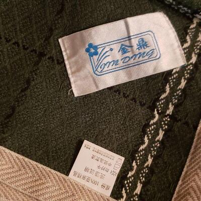 Lot 69:  Green/Black Plaid Blanket