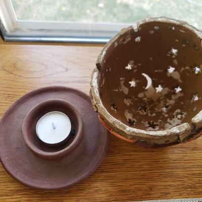 Lot 73: Vintage Candle Dome & 3 Elephants