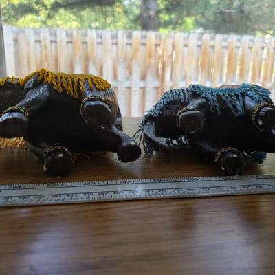 Lot 79: (2) Wood Elephants
